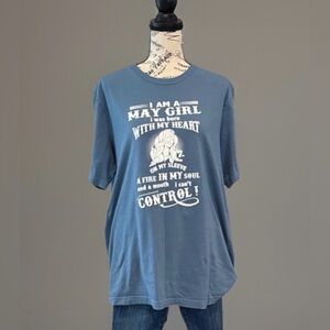 BELLA+CANVAS “May Girl” blue short sleeve crew neck T-Shirt Sz XL